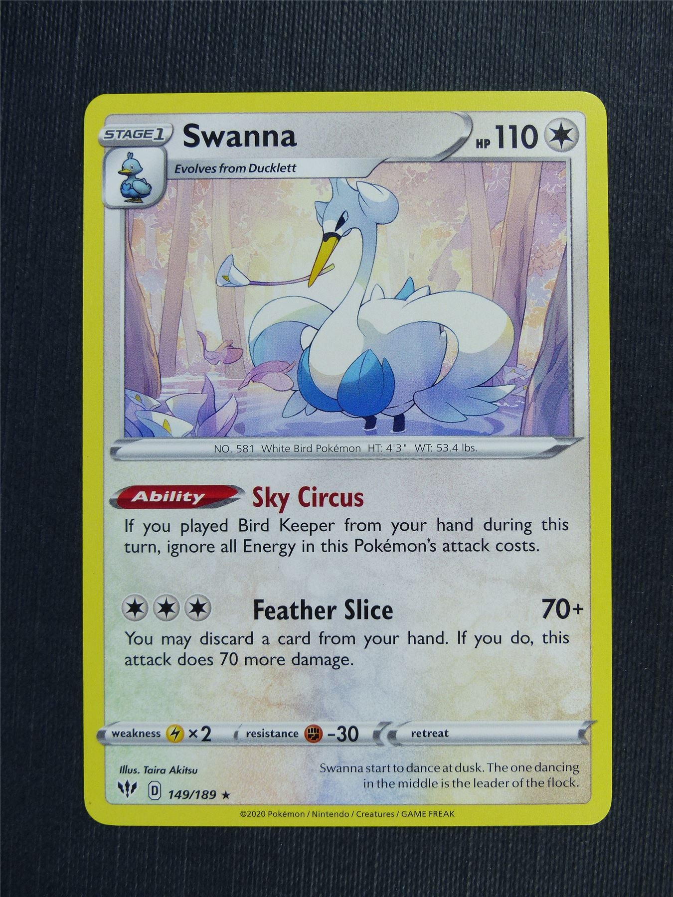 swanna pokemon card value Swanna 149/189 - DAA