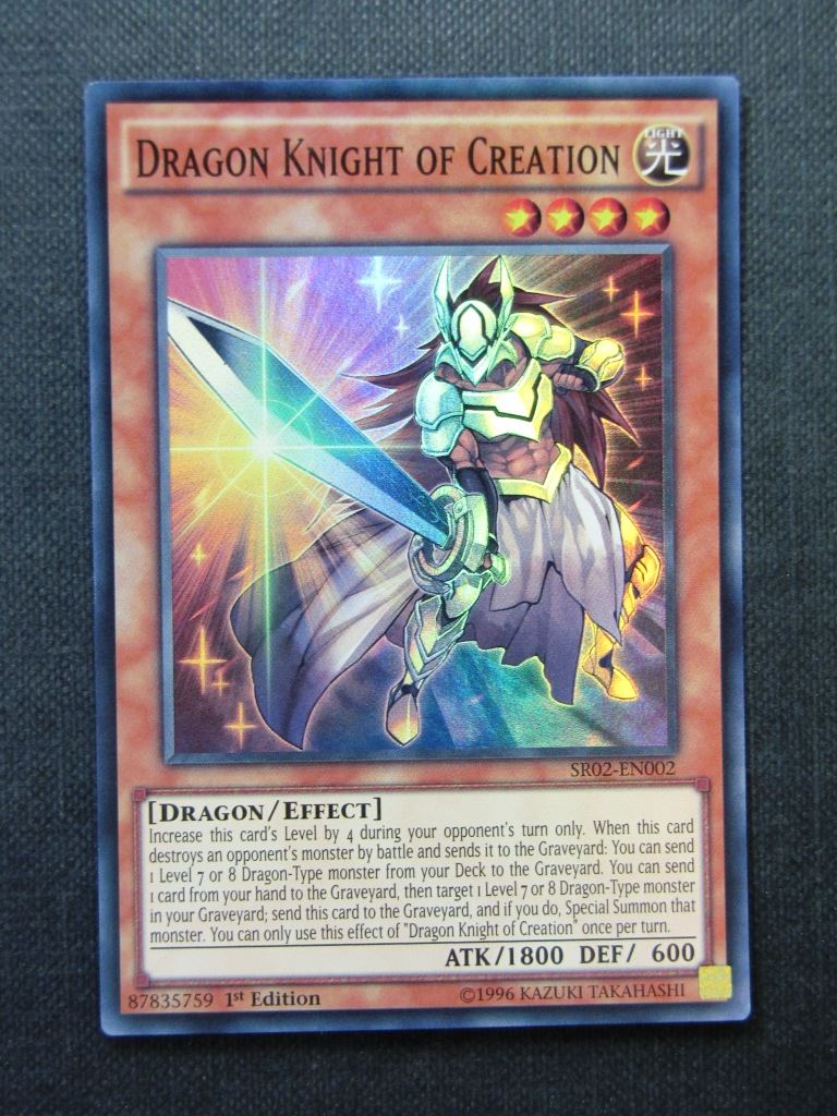 dragon knight yugioh card Dragon Knight of Creation SR02 Super Rare - 1st ed