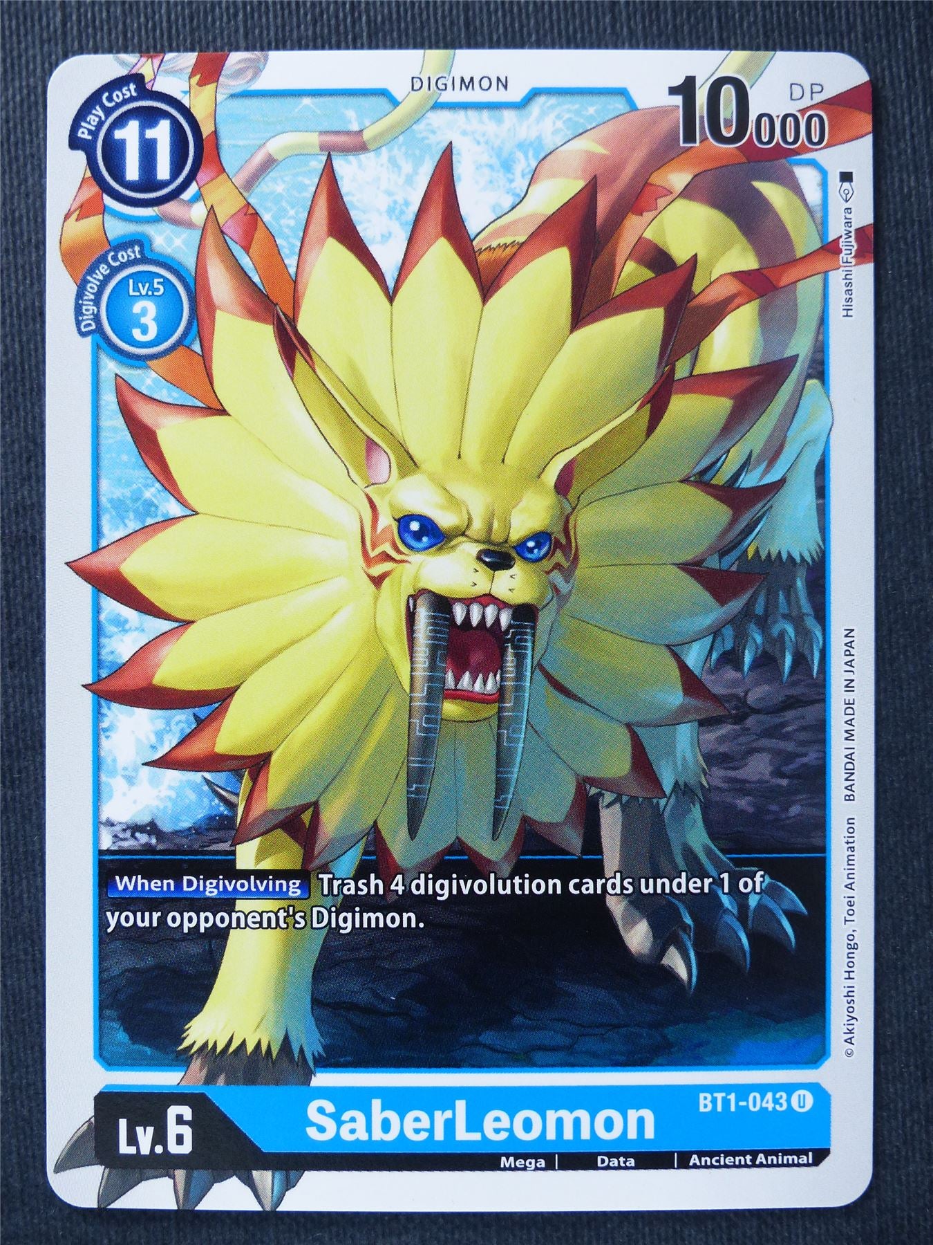 digimon saberleomon card Blast Ace Uncommon BT14-054 Digivolve 1 Cost Digimon TCG - EX7-029 Saber