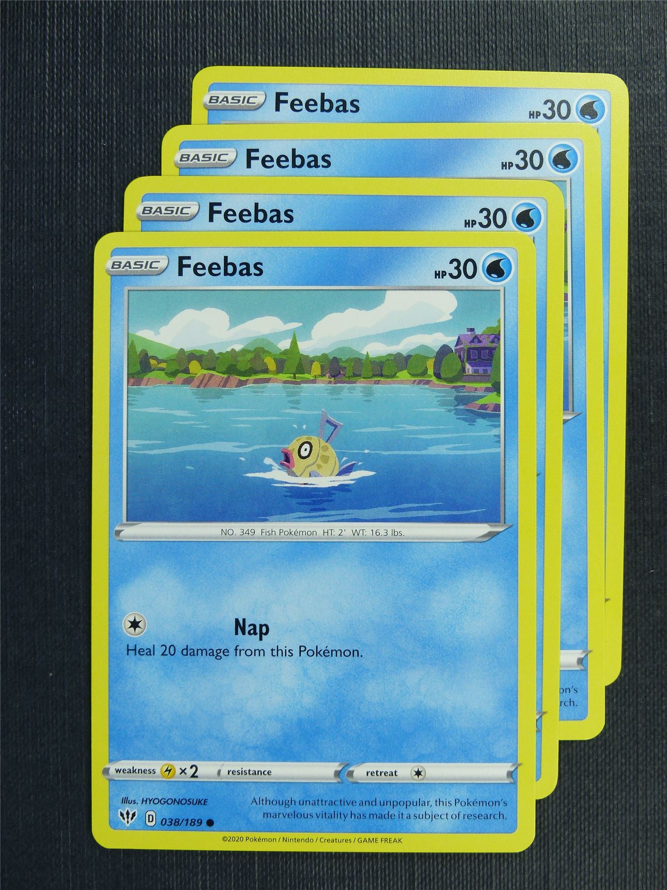 Feebas 038/189 x4 - DAA - Pokemon Card #3FO Archeron Feebas 038/189 x4 - DAA - Pokemon Card #3FO Archeron
