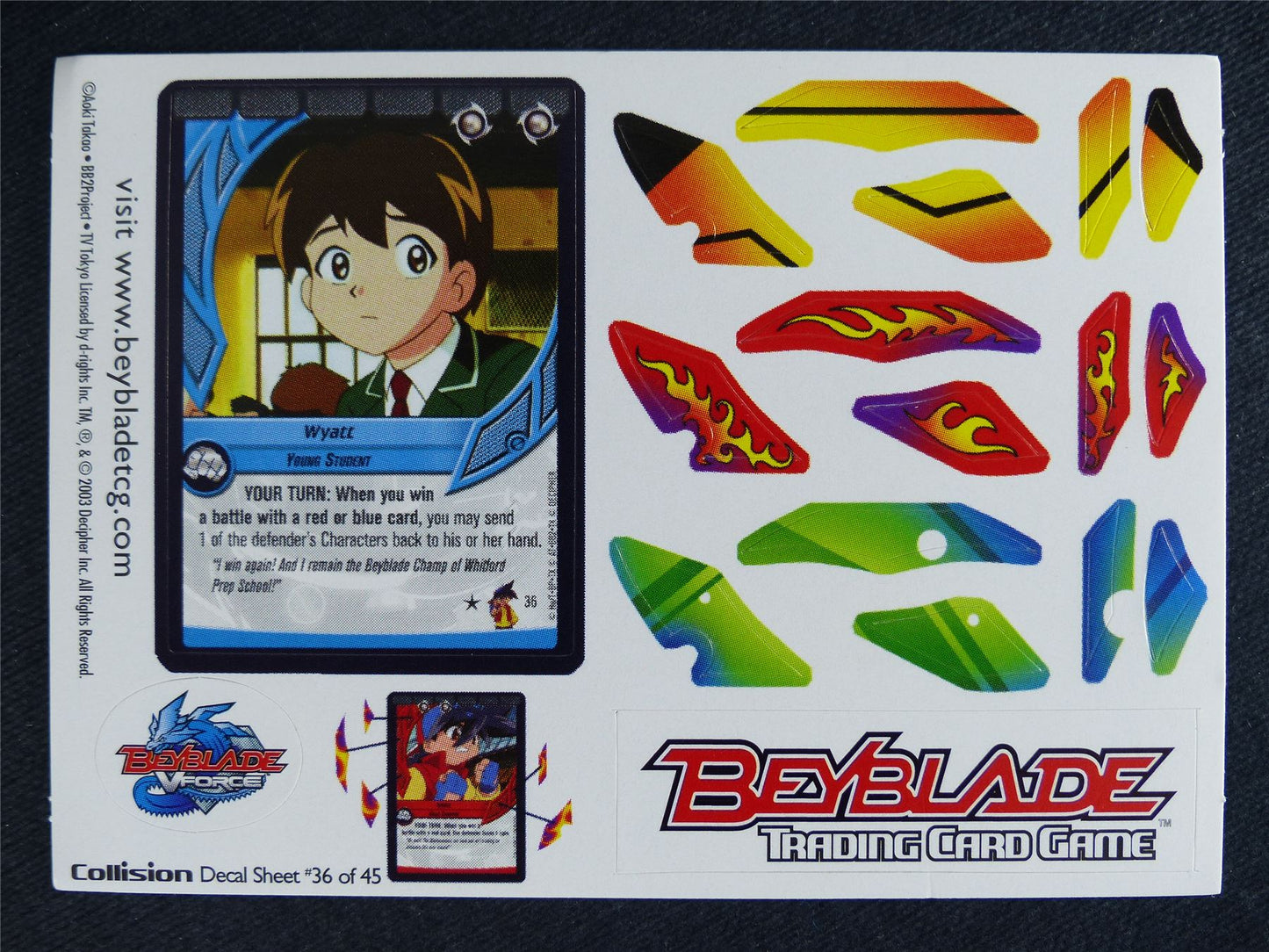 Beyblade Card Decal 36/45 - Beyblade Cards #WF