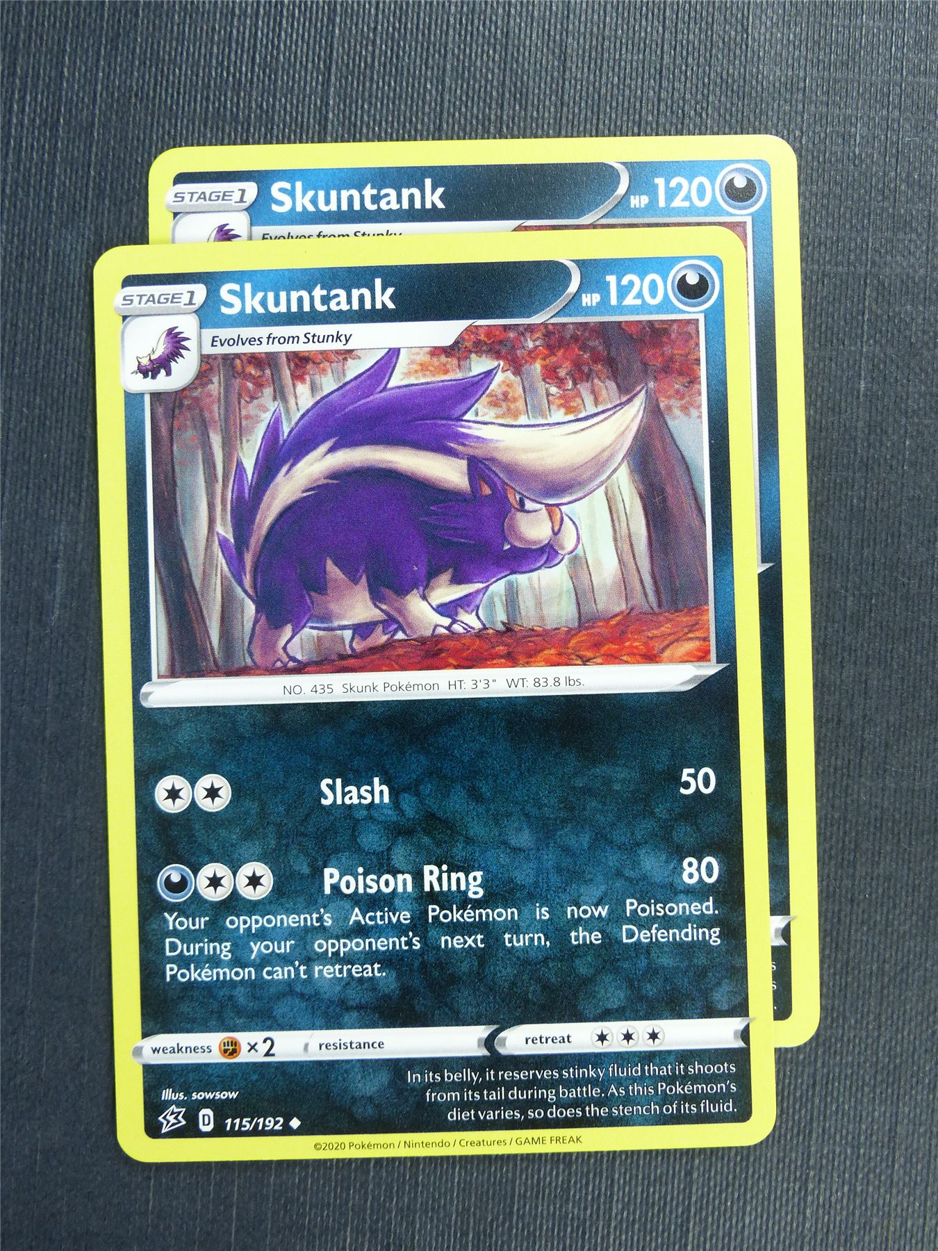 Skuntank 115/192 x2 - RCL - Pokemon Card #3KU Archeron Skuntank 115/192 x2 - RCL - Pokemon Card #3KU Archeron