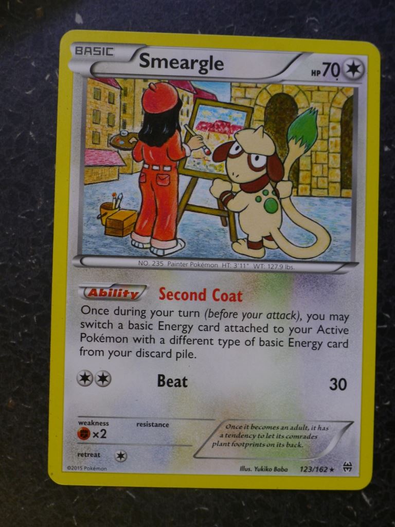Pokemon Cards: SMEARGLE 123/162 RARE # 7B29