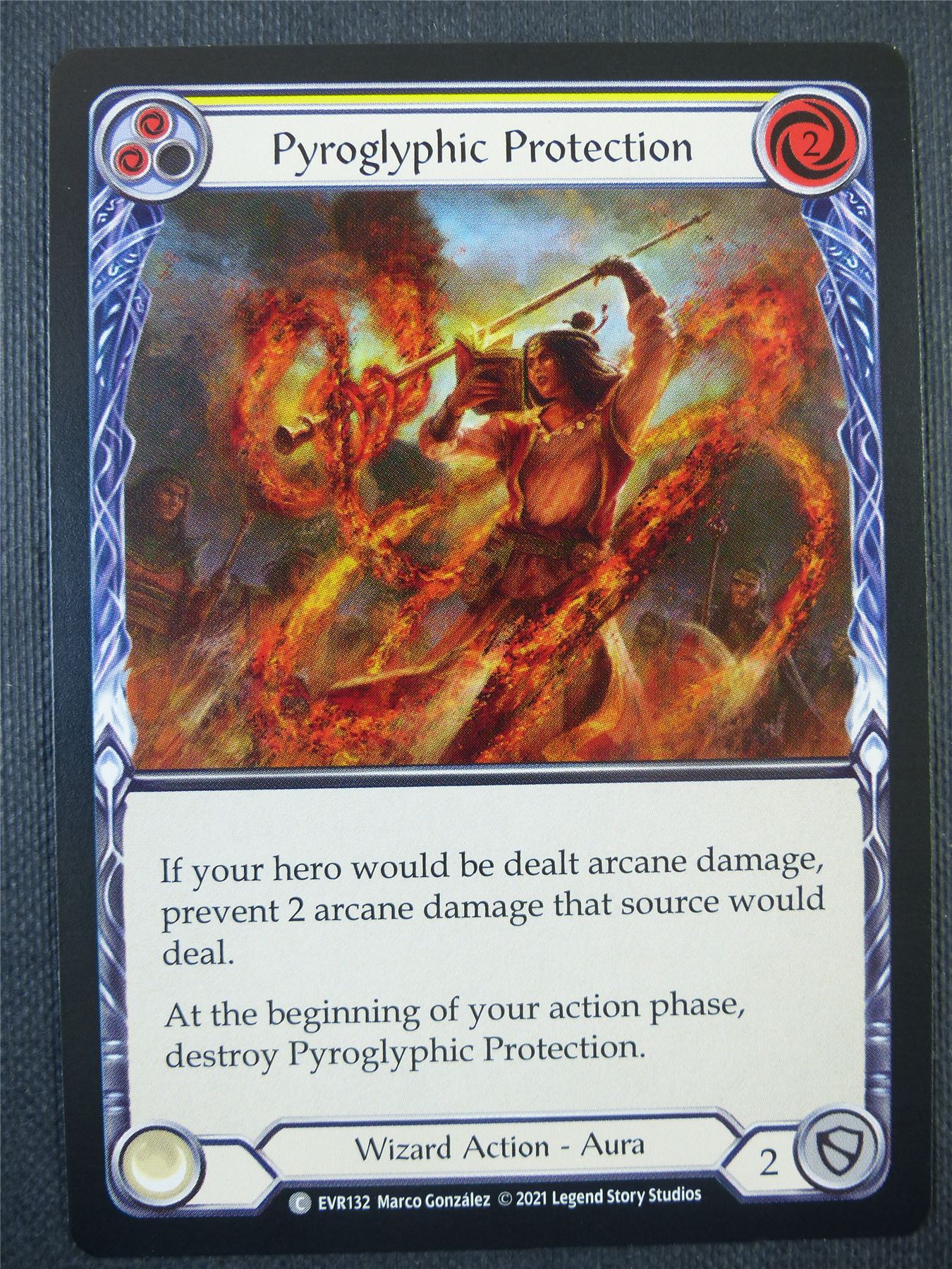 Pyroglyphic Protection Yellow - 1st ed Everfest - Flesh & Blood Card #6CT