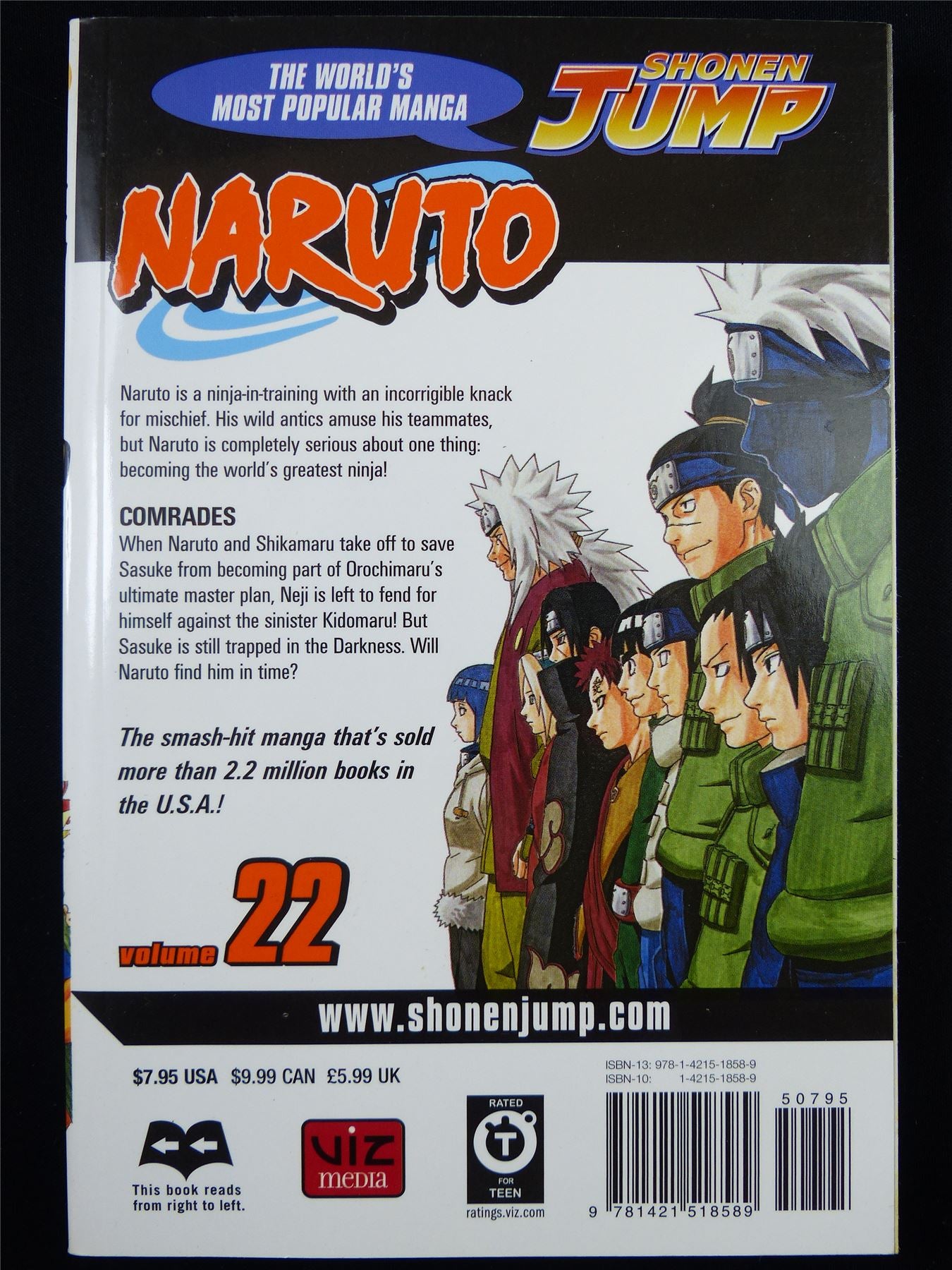 NARUTO Volume 22 - Shonen Jump Viz Manga #3H8