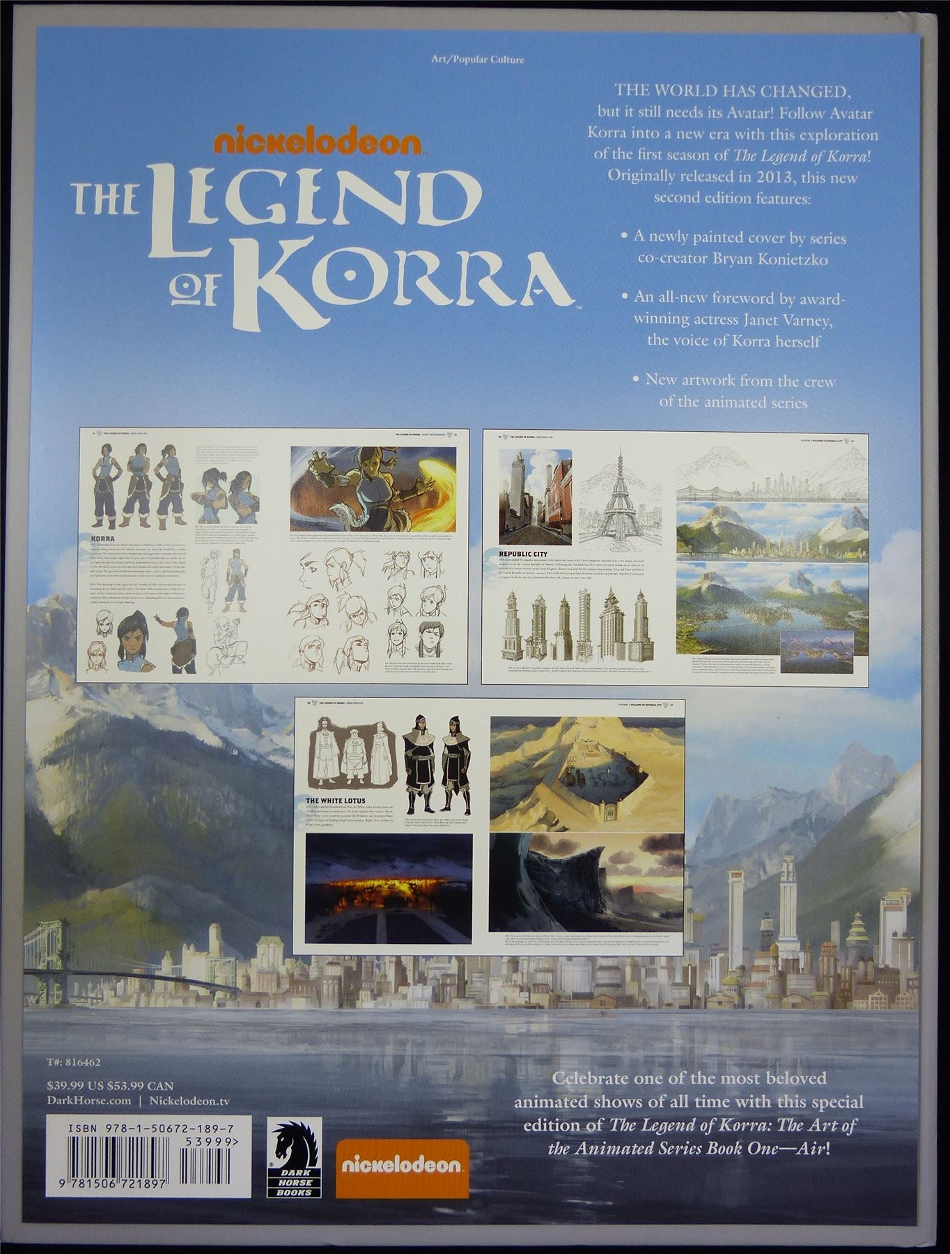 The LEGEND of Korra Book 1 Air: The Art of - Dark Horse Art Book Hardback #10Z