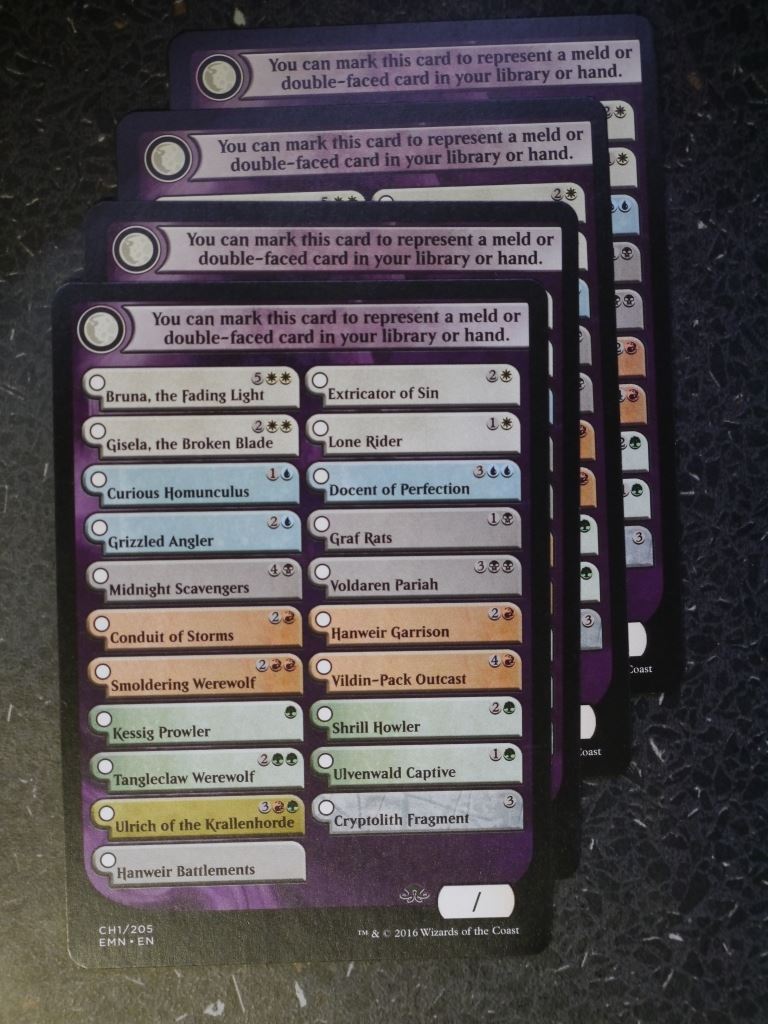 MTG Magic Token Cards: CHECKLIST ELDRITCH MOON X4 # 10E26