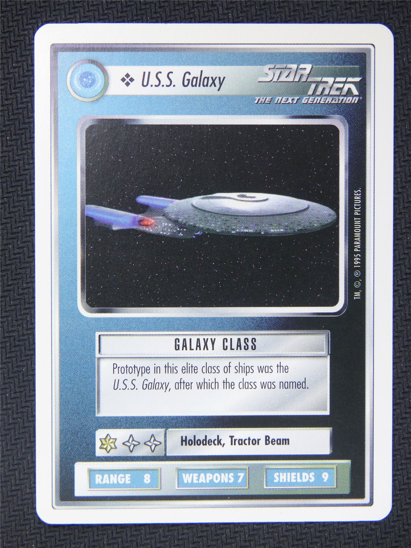 USS Galaxy White Border - Star Trek Next Gen Card #4OL