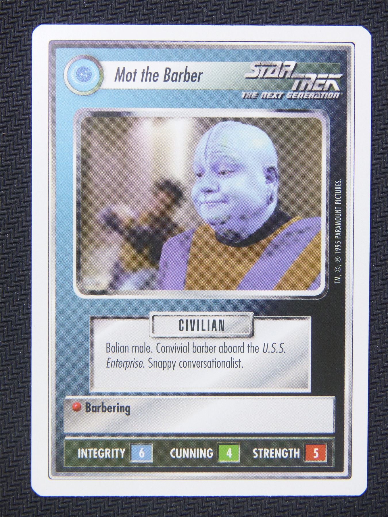 Mot the Barber White Border - Star Trek Next Gen Card #4O7