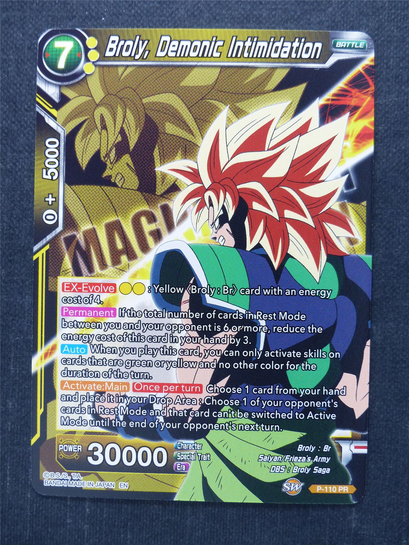 Broly Demonic Intimidation - Dragon Ball Super Cards #6Z