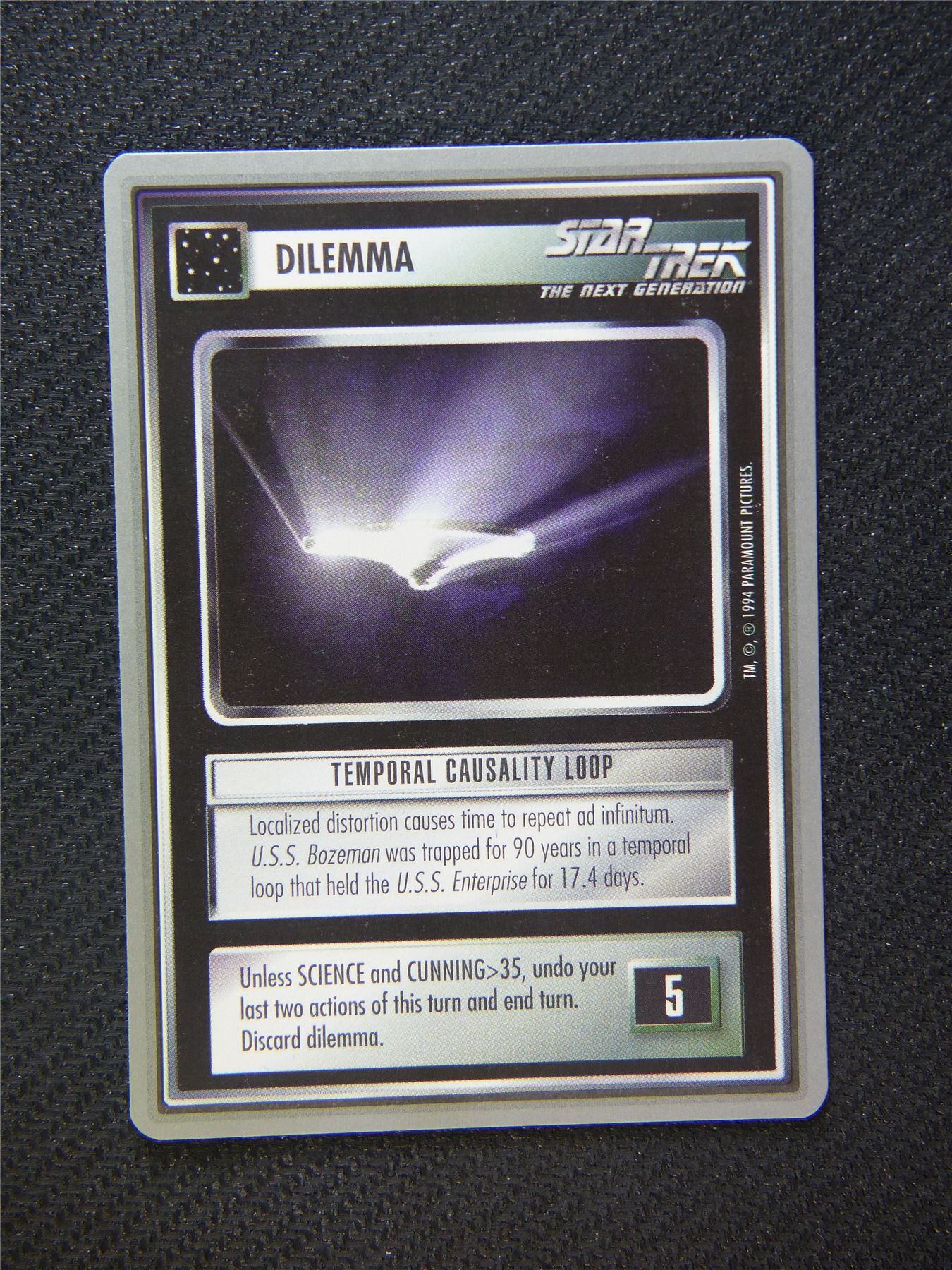 Dilemma Temporal Casuality Loop - Star Trek Silver Border Card Decipher #2DL