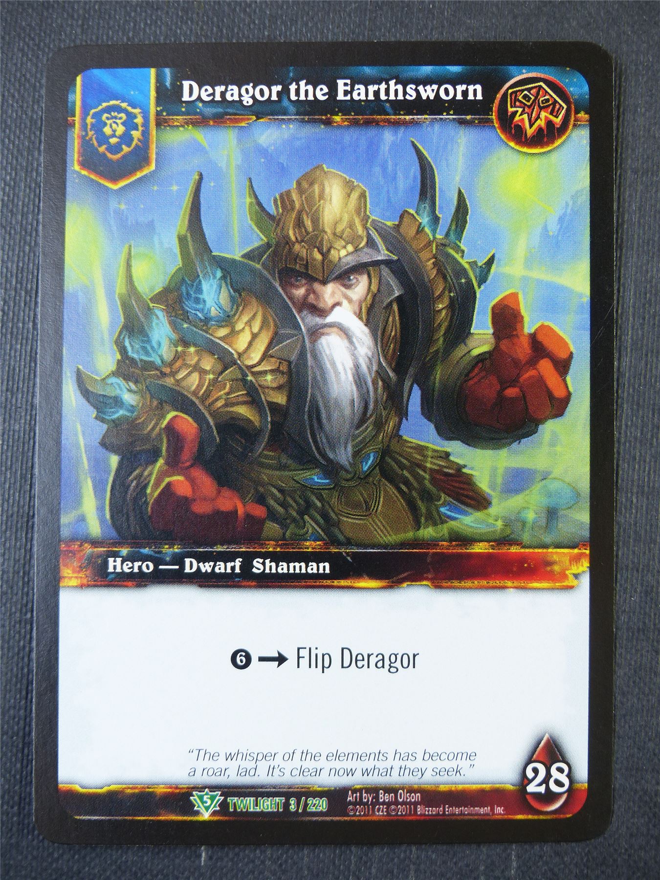 Deragor the Earthsworn 3/220 - WoW Card #15Z