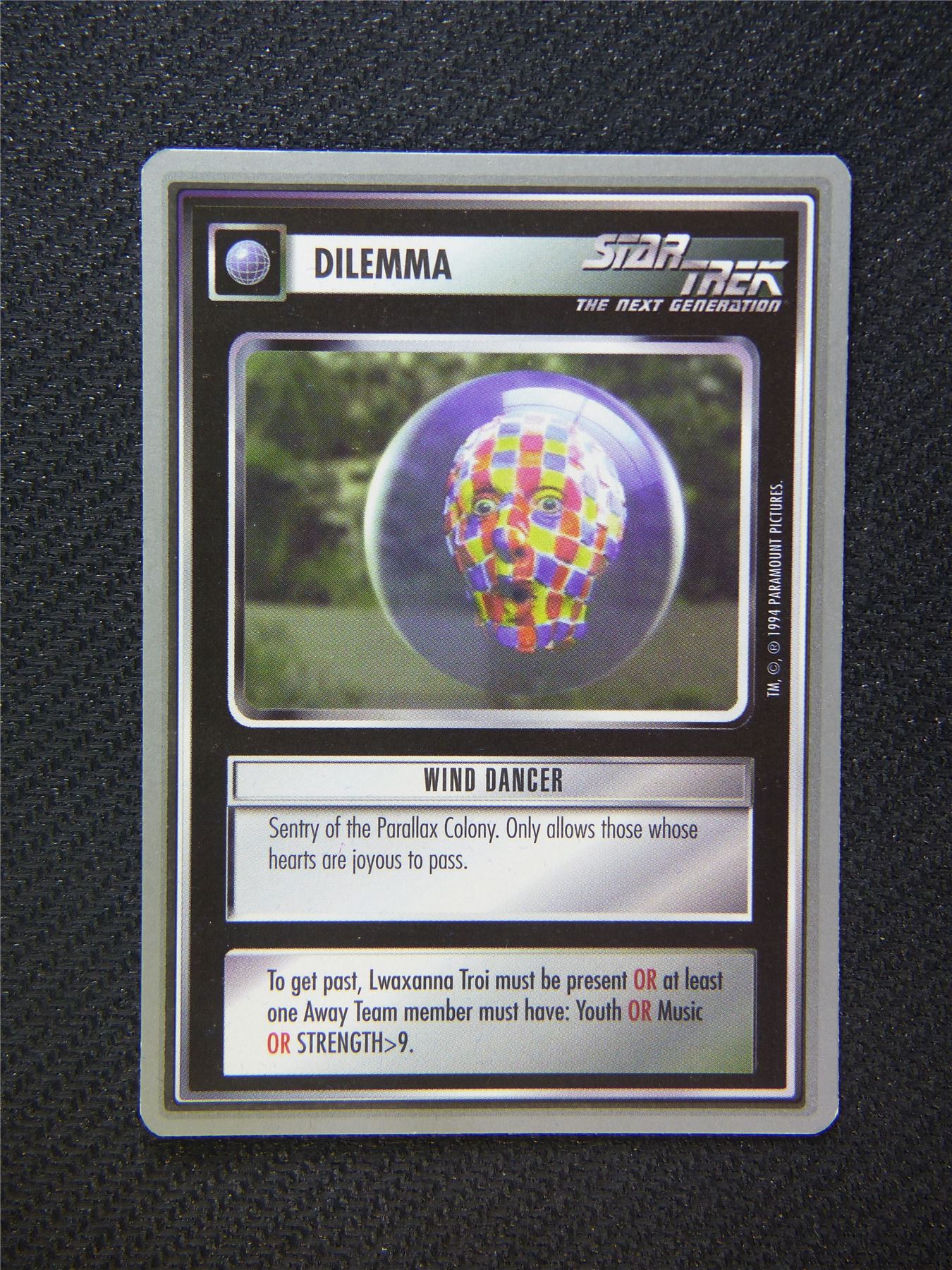 Dilemma Wind Dancer - Star Trek Silver Border Card Decipher #2DF