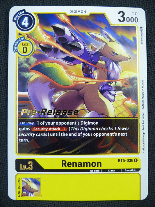 Renamon BT5-036 R Pre-Release Promo - Digimon Card #5PV
