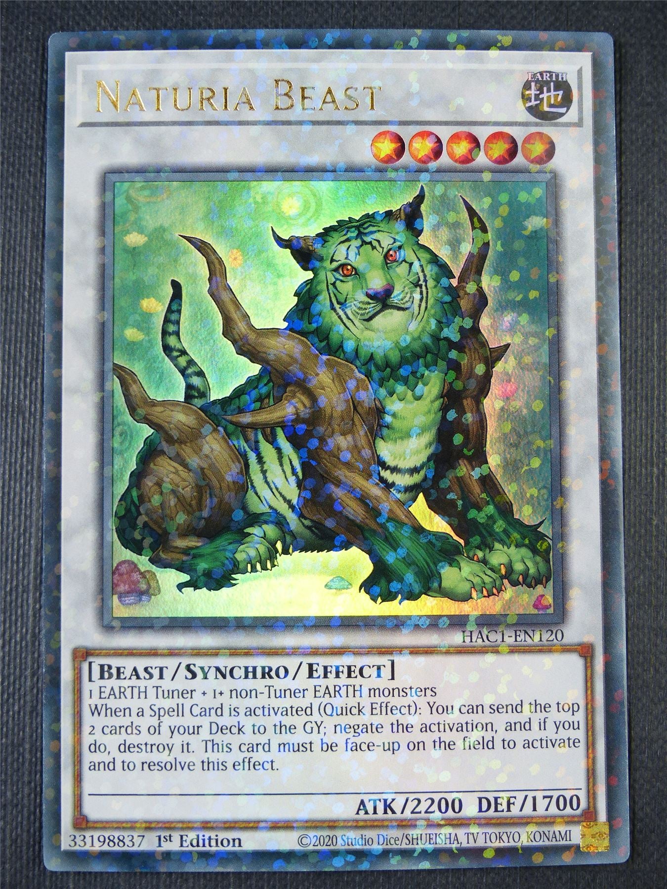Naturia Beast HAC1 Terminal Rare - 1st ed Yugioh Card #7N4 Archeron Naturia Beast HAC1 Terminal Rare - 1st ed Yugioh Card #7N4 Archeron