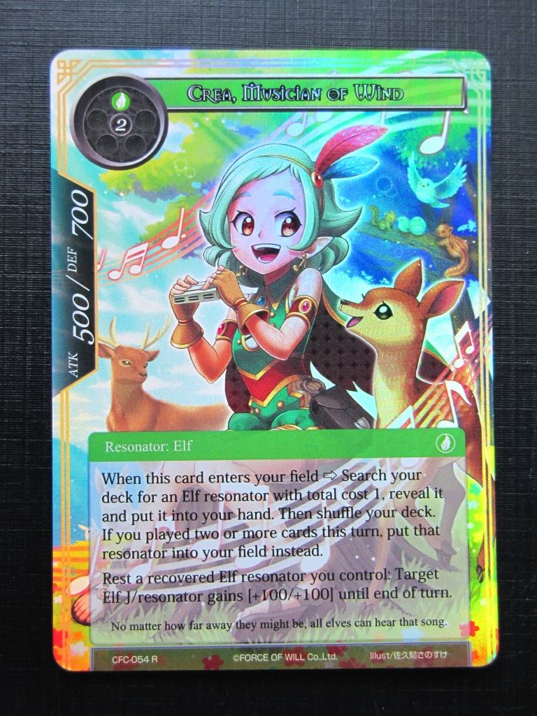 Force of Will Cards: CREA, MUSICIAN OF WIND Textured FOIL # 18G1