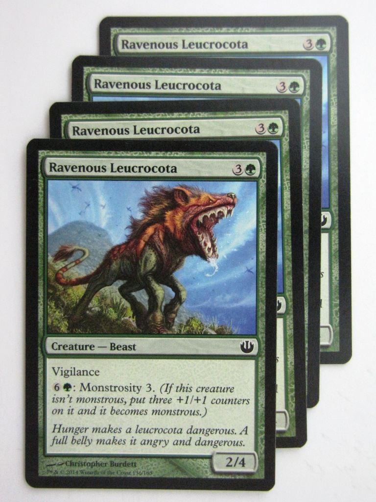 MTG Magic Cards: RAVENOUS LEUCROCOTA x4 Journey to Nyx playset # 24B36