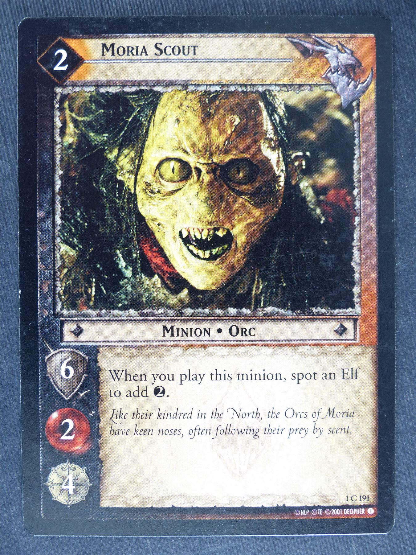 Moria Scout 1 C 191 - played - LotR Cards #MI
