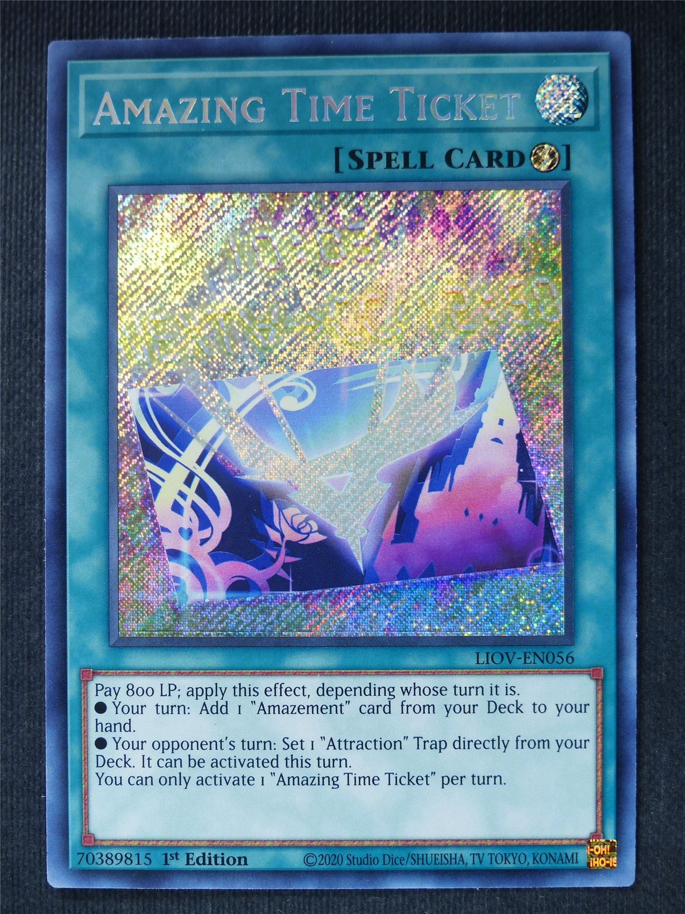 Amazing Time Ticket LIOV Secret Rare - 1st ed - Yugioh Card #2MC