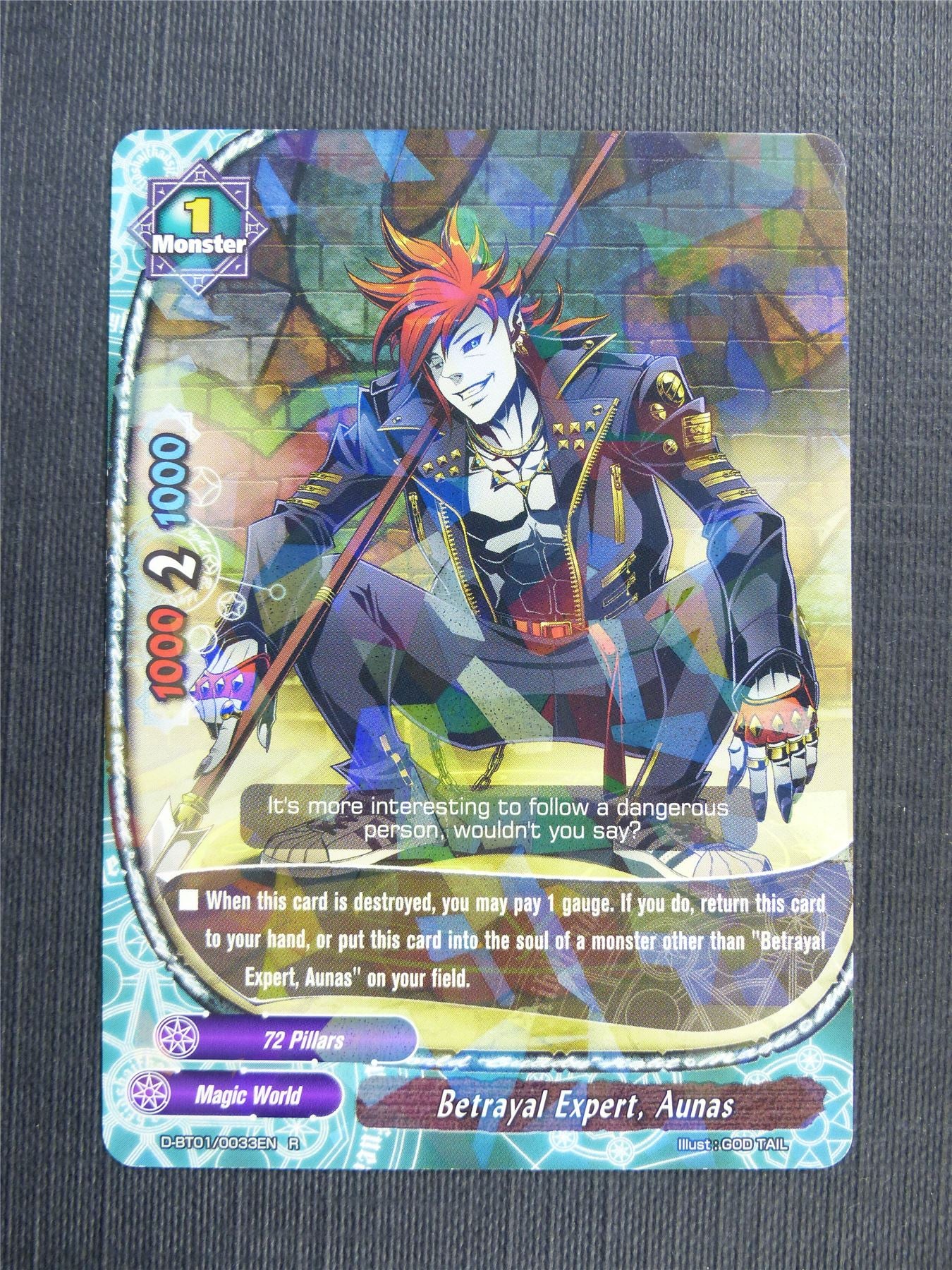 Betrayal Expert Aunas R Foil - Buddyfight Cards #4ZA