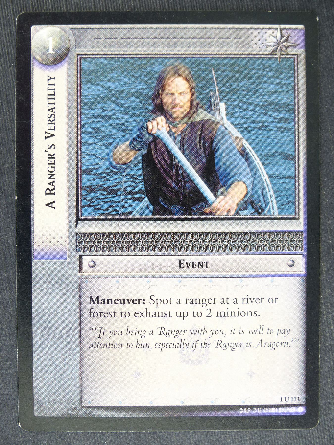 A Ranger's Versatility 1 U 113 - played - LotR Cards #SX