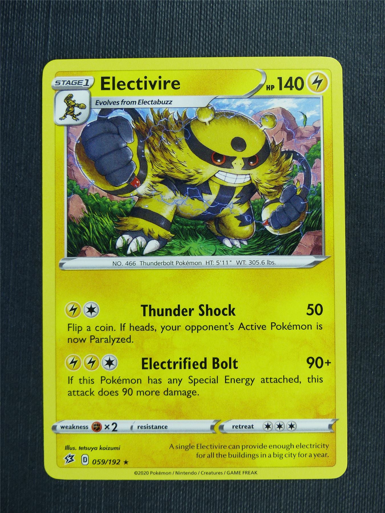 Electivire 059/192 - RCL - Pokemon Card #3GW Archeron Electivire 059/192 - RCL - Pokemon Card #3GW Archeron