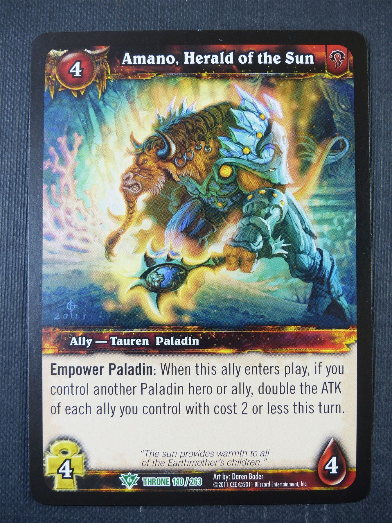 Amano Herald of the Sun 140/263 - WoW Card #1BQ – Archeron