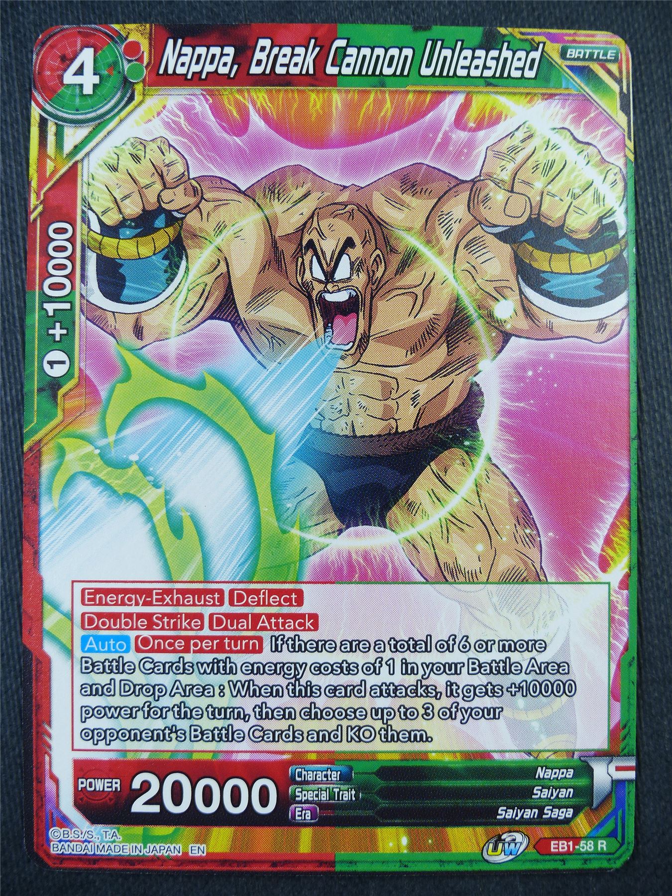 Nappa Break Cannon Unleashed EB1 - Dragon Bal Super Card #91W