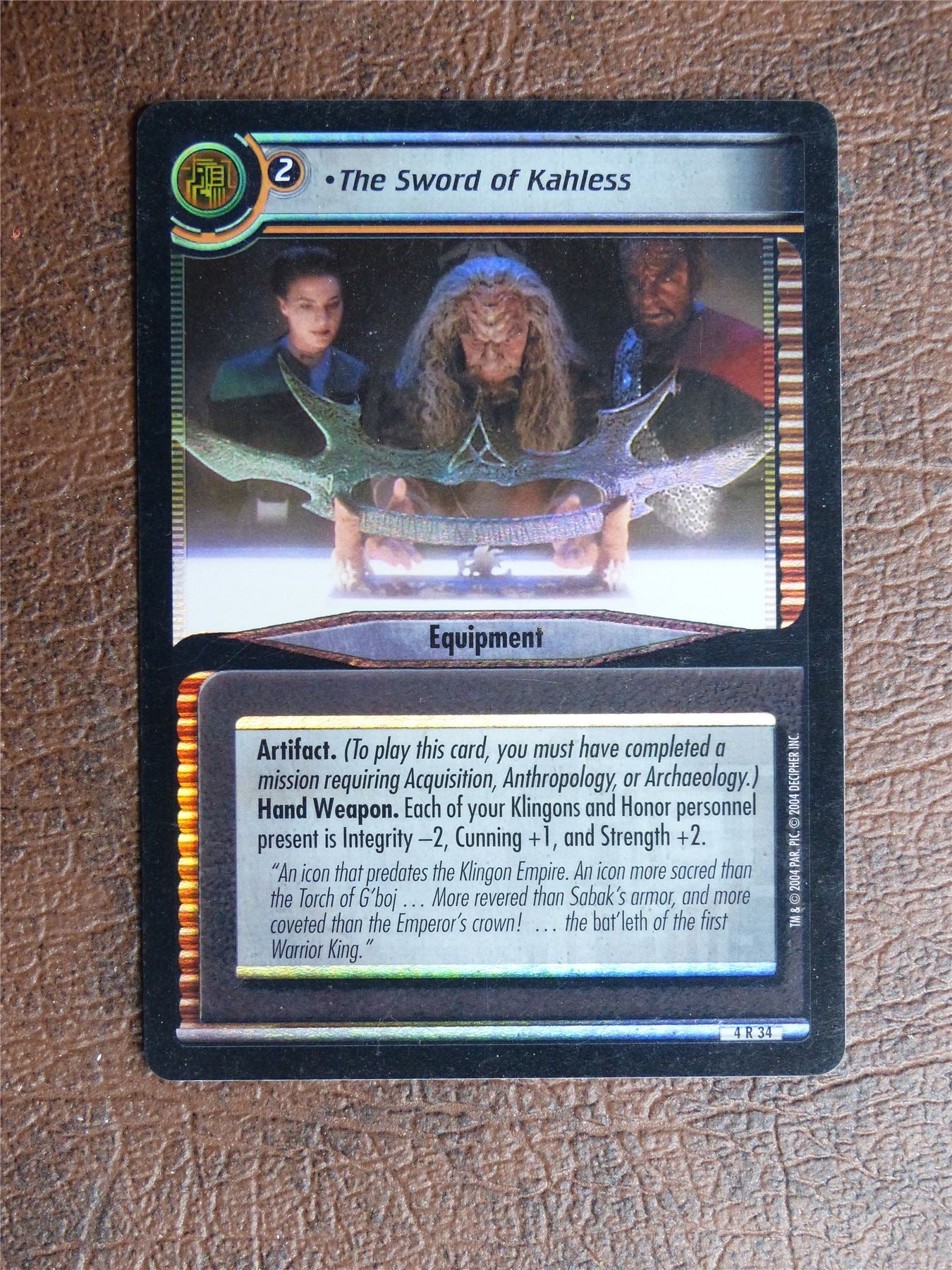 The Sword of Kahless FOIL - Star Trek CCG TCG Card #VH