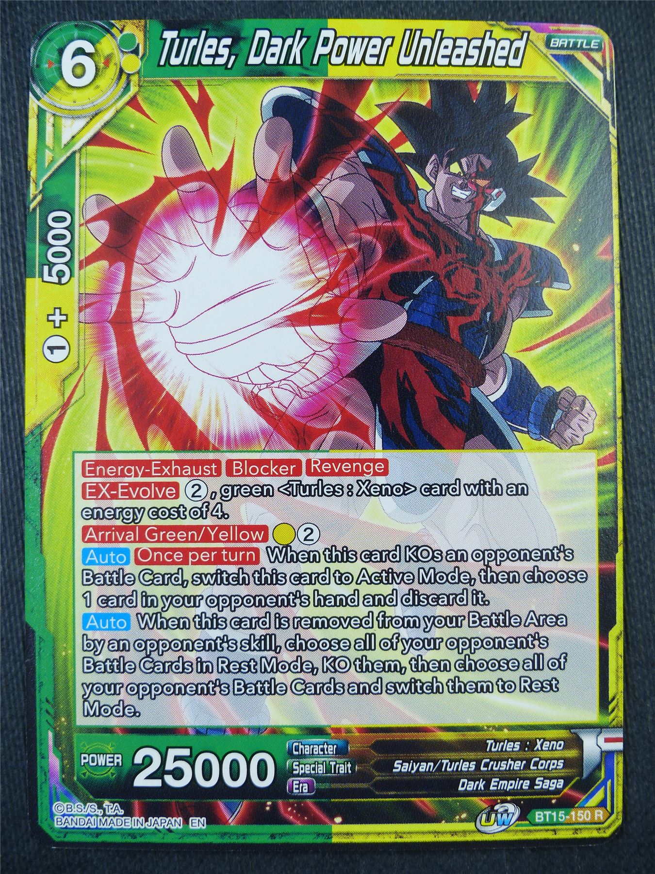 Turles Dark Power Unleashed BT15 R - Dragon Bal Super Card #921