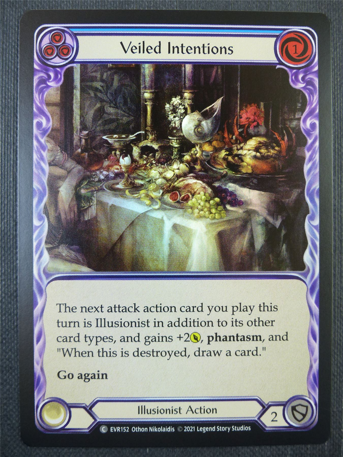 Veiled Intetions Blue Foil - 1st ed Everfest - Flesh & Blood Card #6H7