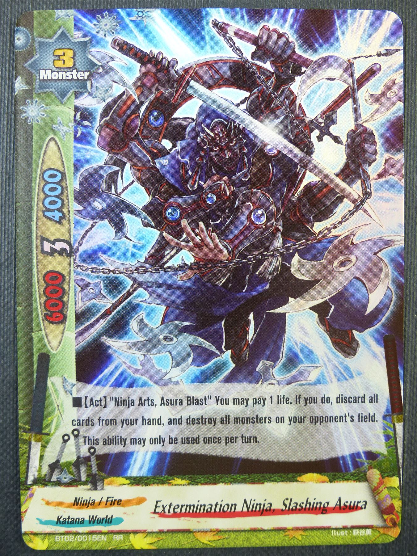 Extermination Ninja Slashing Asura BT02 RR - Buddyfight Card #6Q2