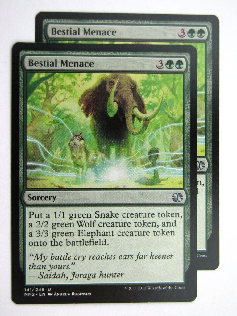 MTG MODERN MASTERS TWO: BESTIAL MENACE x2 # 28A86