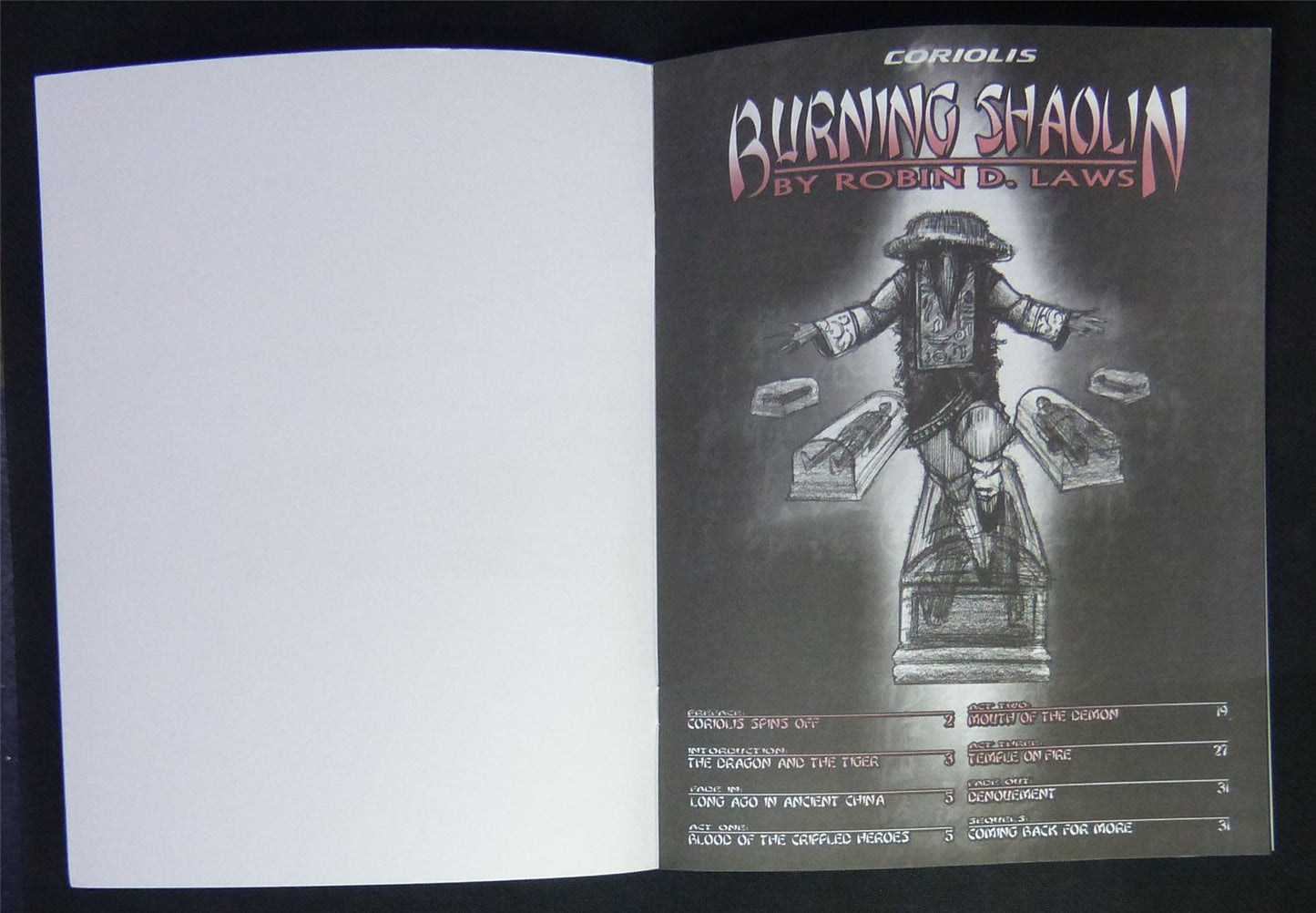 Coriolis Burning Shaolin D&D Adventure 2000 #1UF