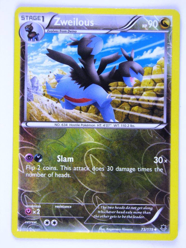 Pokemon Cards: ZWEILOUS 73/119 REVERSE HOLO # 20A43 Archeron Pokemon Cards: ZWEILOUS 73/119 REVERSE HOLO # 20A43 Archeron