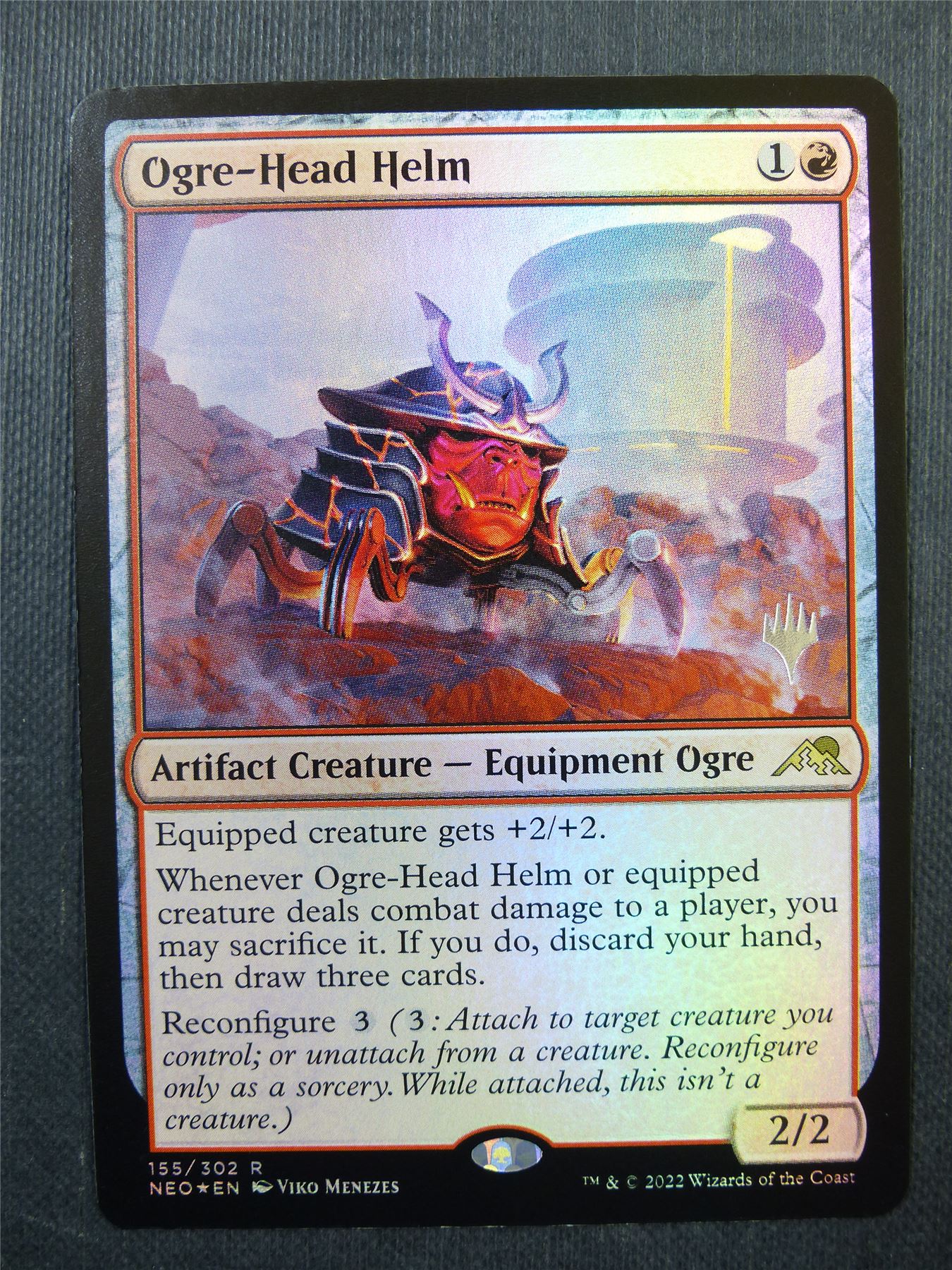 Ogre-Head Helm Foil Promo stamped - Mtg Card #3U2