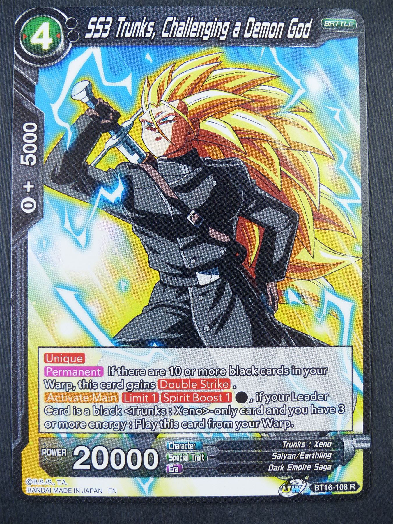 SS3 Trunks Challenging a Demon God BT16 R - Dragon Bal Super Card #93C