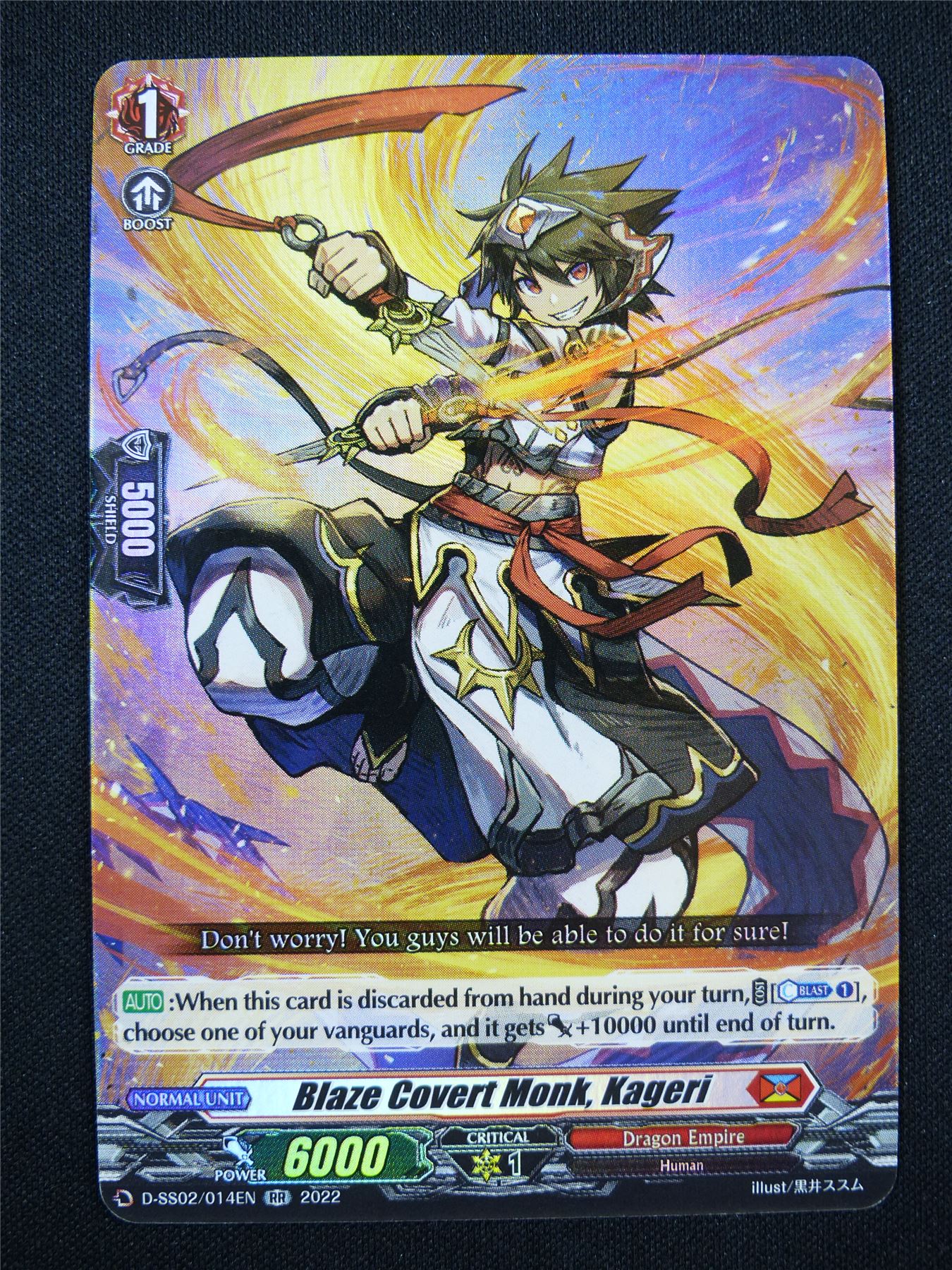 Blaze Covert Monk Kageri D-SS02 RR - Vanguard Card #301
