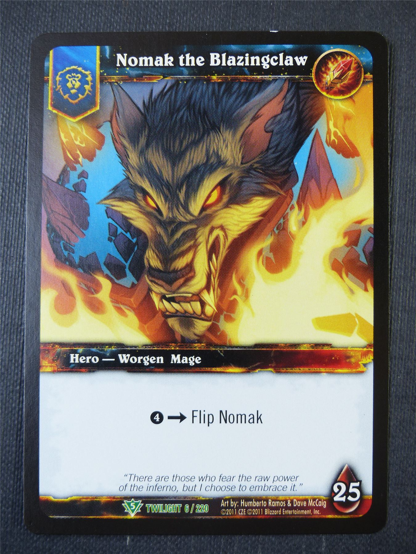 Nomak the Blazingclaw 6/220 - WoW Card #15Y