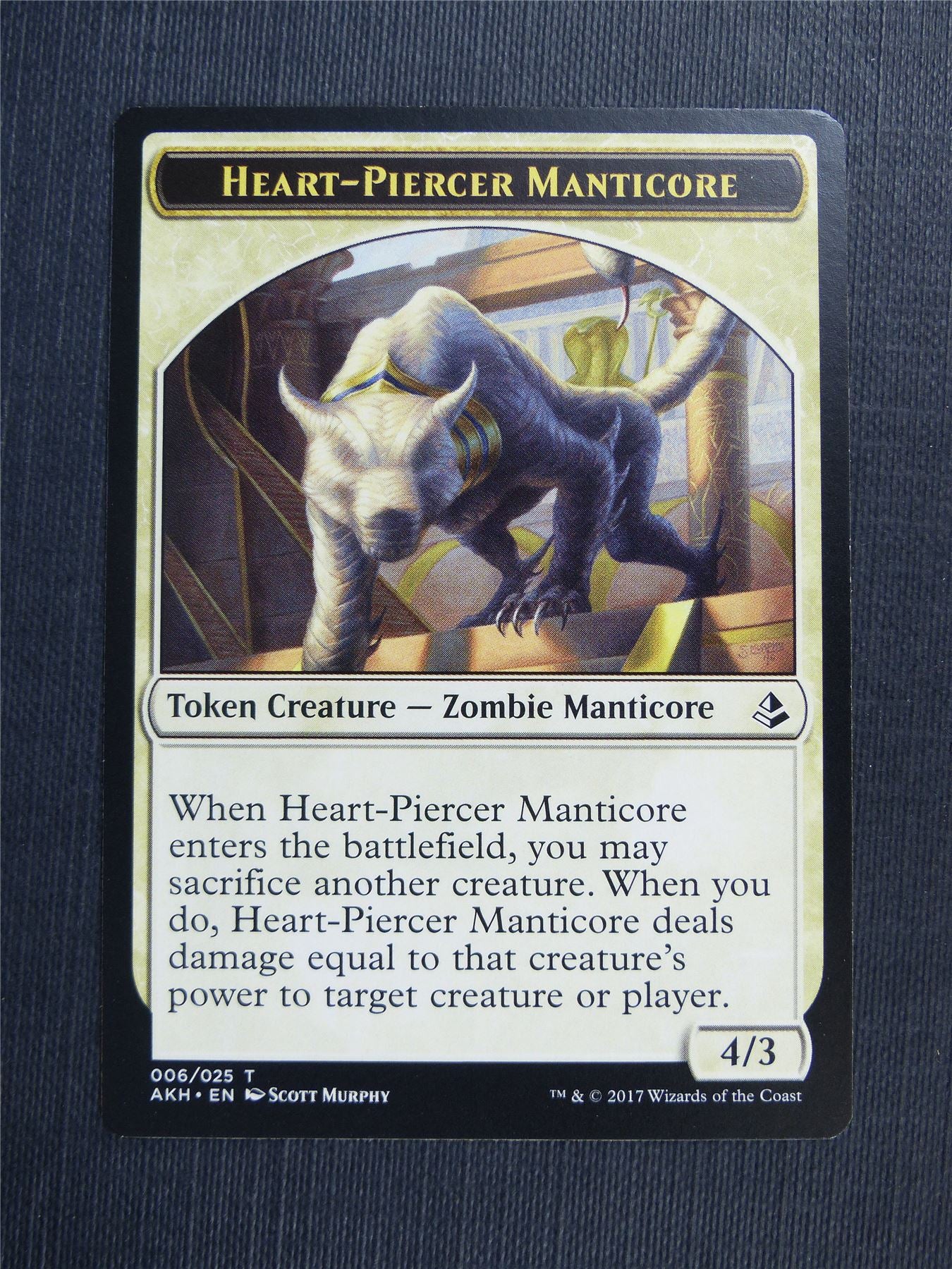 Heart-Piercer Manticore / Warrior - Mtg Magic Token Cards #4PY