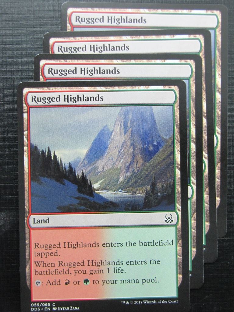MTG Magic Cards: RUGGED HIGHLANDS duel deck x4 # 29H41