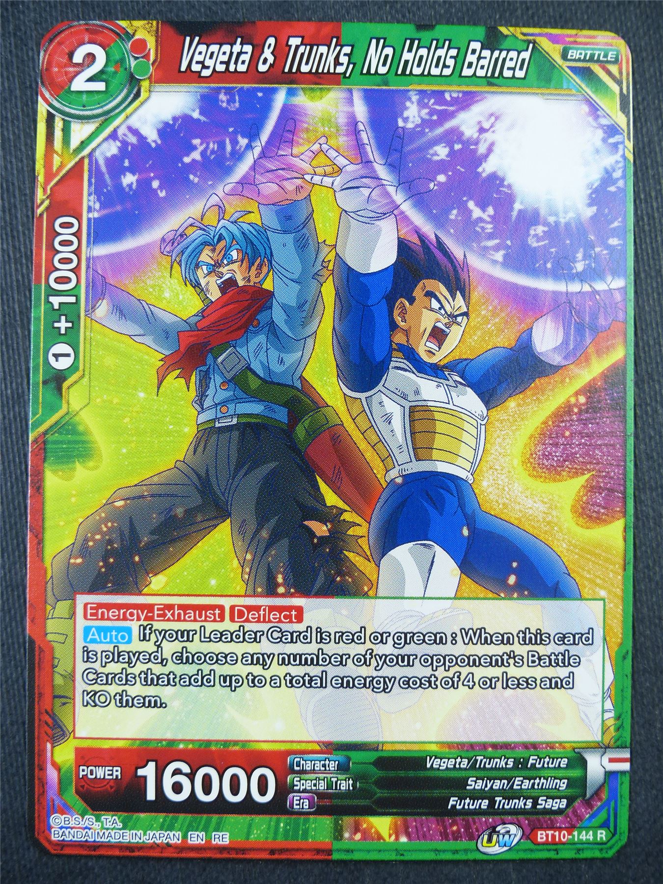 Vegeta & Trunks No Holds Barred BT10 R - Dragon Bal Super Card #91U