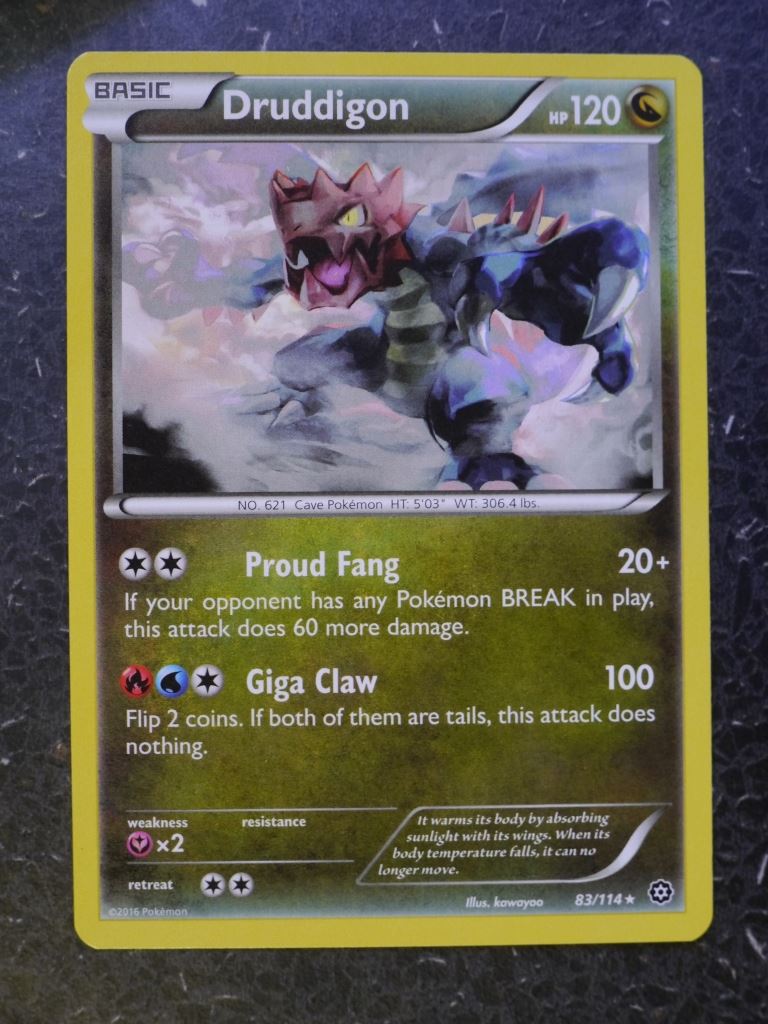 Pokemon Cards: DRUDDIGON 83/114 RARE # 6B91 Archeron Pokemon Cards: DRUDDIGON 83/114 RARE # 6B91 Archeron