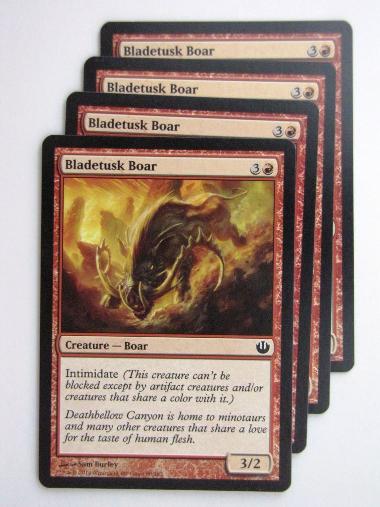 MTG Magic Cards: BLADETUSK BOAR x4 Journey to Nyx playset # 24B54