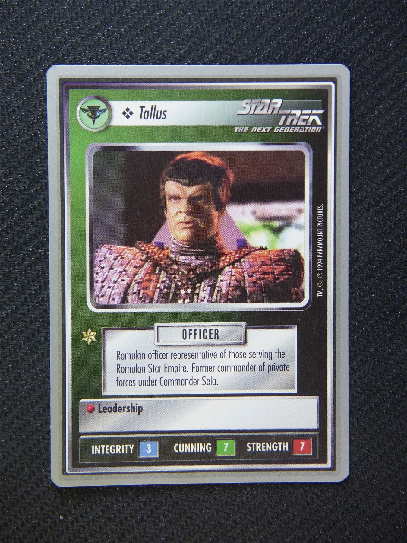 Tallus - Star Trek Silver Border Card Decipher #2C5