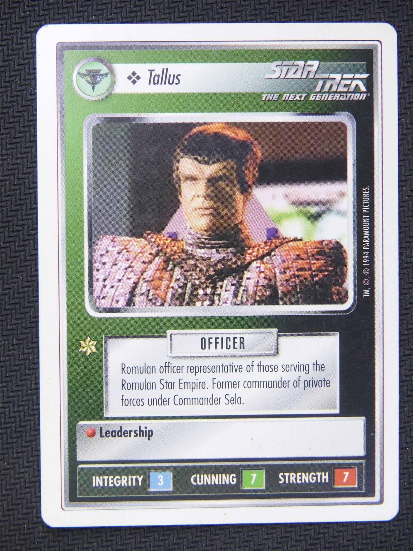 Tallus White Border - Star Trek Next Gen Card #4PQ