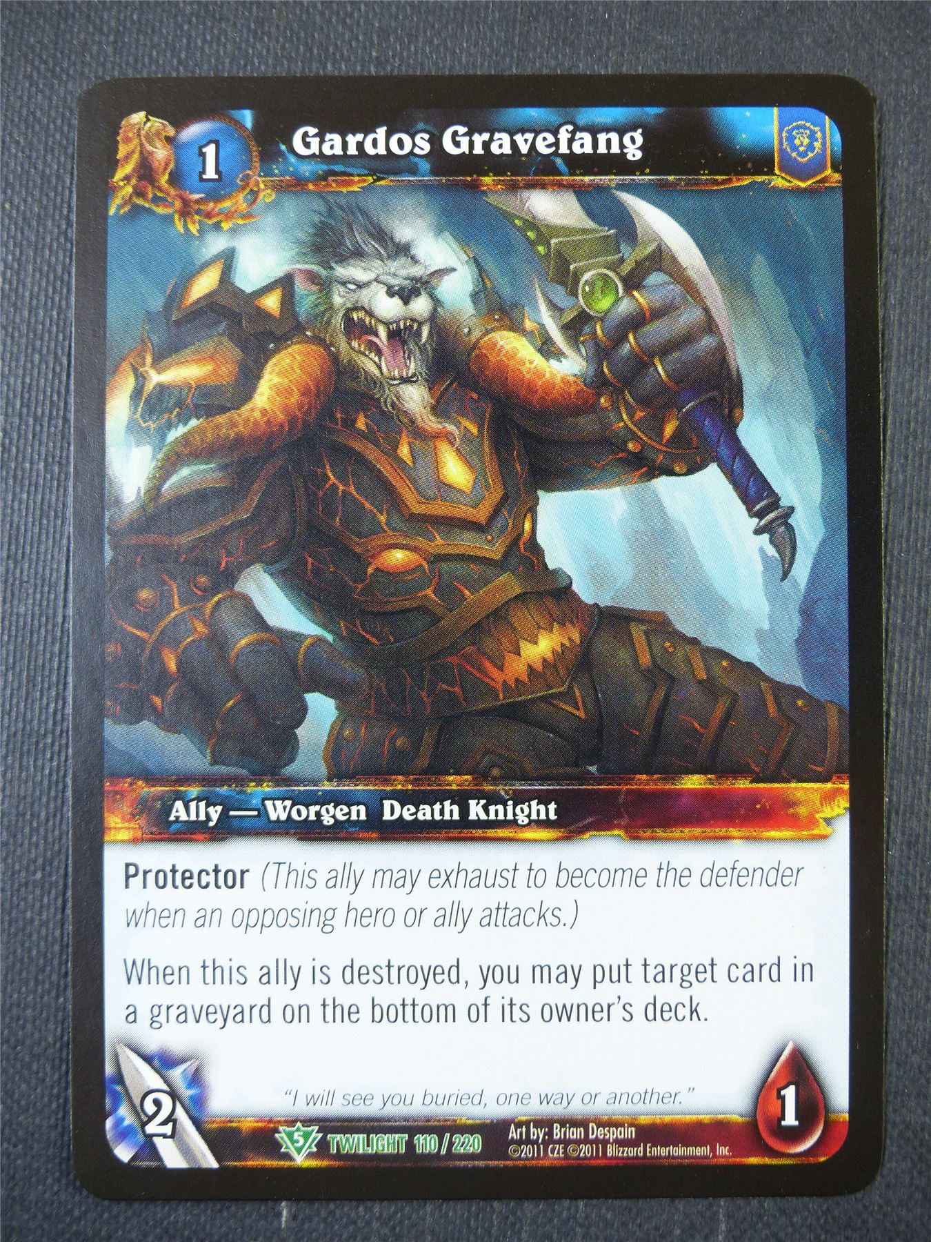 Gardos Gravefang 110/220 - WoW Card #16V – Archeron