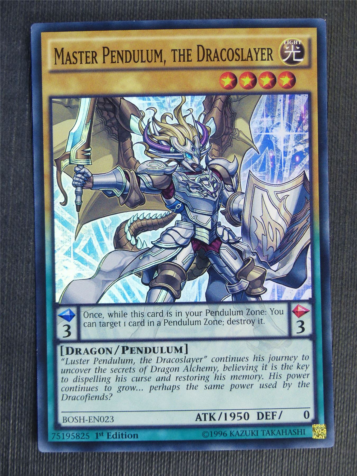 Master Pendulum the Dracoslayer BOSH Super Rare - 1st ed