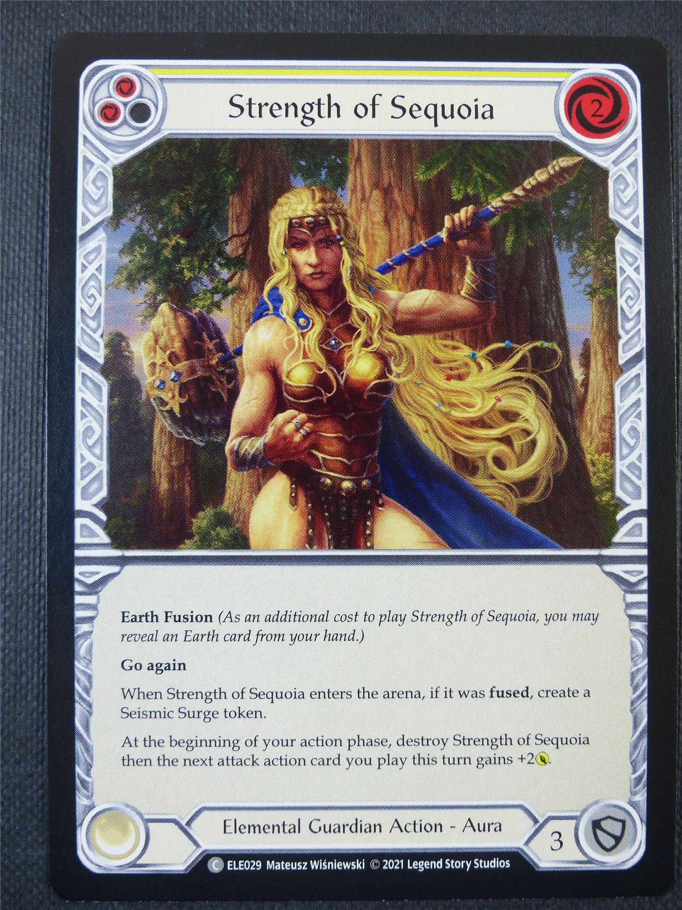 Strength of Sequoia - Yellow - Tales of Aria 1st ed - Flesh and Blood Card #62N