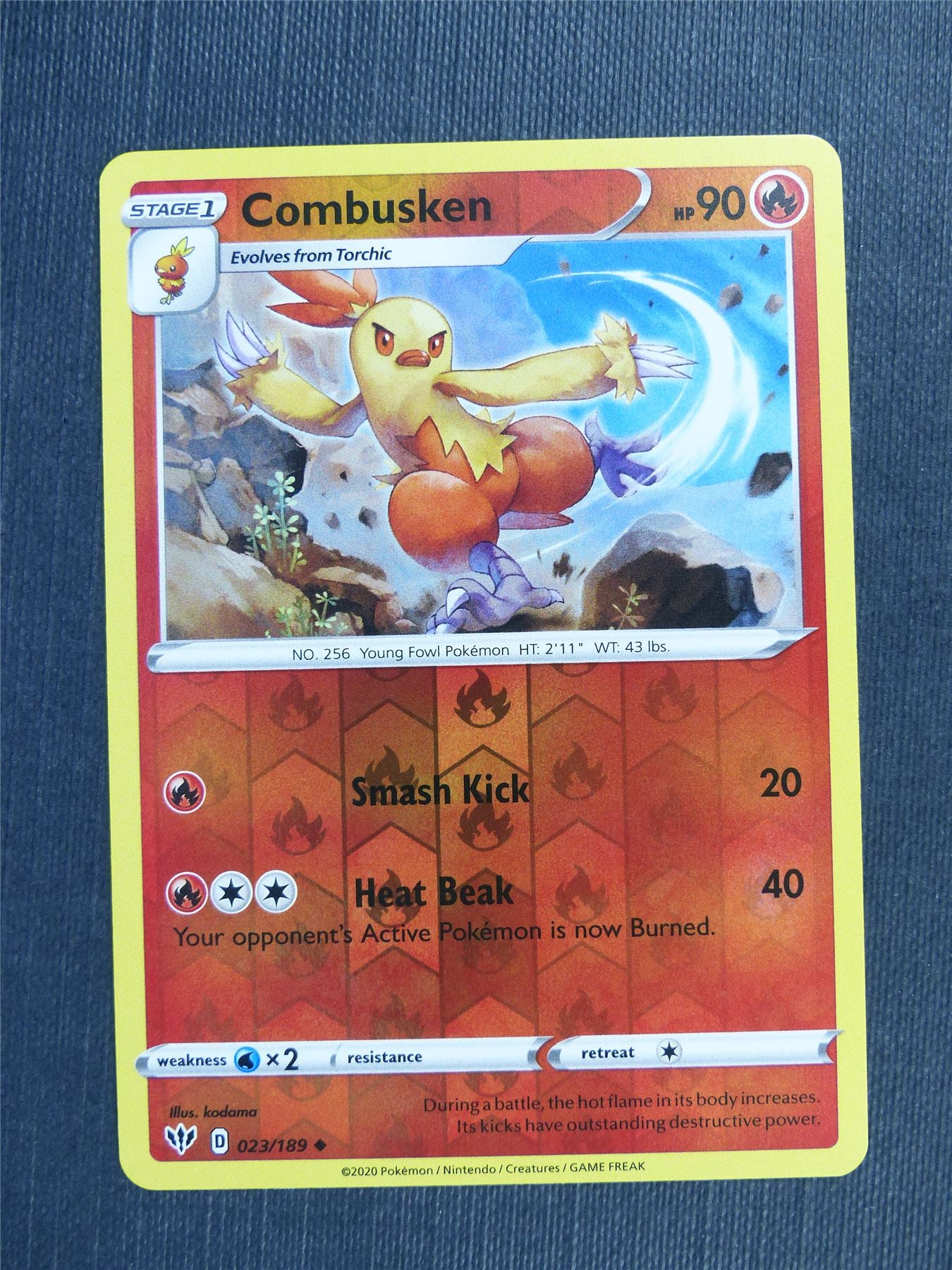 Combusken 023/189 Reverse Holo - DAA - Pokemon Card #3CI